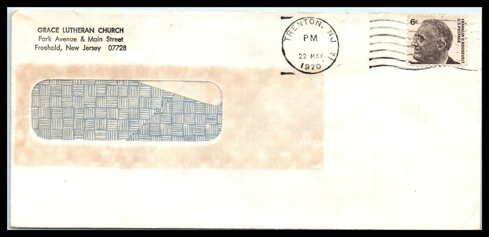 Primary image for 1970 US Cover - Grace Lutheran Church, Trenton, New Jersey L12