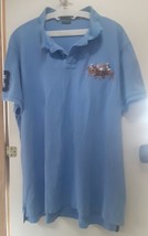Polo Ralph Lauren Men’s Triple Pony #3 Polo Shirt Buttons Blue XL Custom... - $29.69