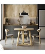 36 Inch Round Scandinavian Solid Wood Dining Table in Blonde - $942.33 CAD