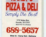 Harby&#39;s Pizza &amp; Deli Menu Walker Blvd Knoxville Tennessee 1990&#39;s - $13.86