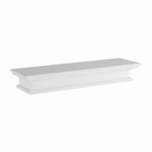 Mahogany Long Floating Wall Shelf White Farmhouse Brass MDF Finish Adjustable Sh - $158.39