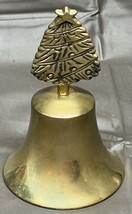 Vintage Brass Bell With Christmas Tree Handle 4.5&quot; Tall - £13.39 GBP