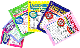 NEW Lot 6 Large Print Word Search Find Puzzle Books Jumbo Pads Kappa 80-87 EACH - $22.52