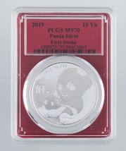 Panda Argento 2019 10 Yuan Graded Da PCGS Come MS-70 First Strike 1 Oz. Argento - $120.13