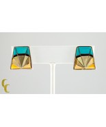 Sterling Silver Lapidary Inlay Clip-On Earrings Gorgeous! - $326.70
