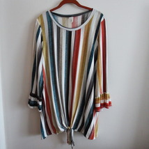 Lilypad Womens Jewel Tone Striped Tunic 2X - £20.04 GBP