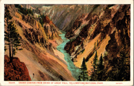 Grand Canyon from Brink of Great Fall Yellowstone National Park Vtg. Postcard - £5.07 GBP