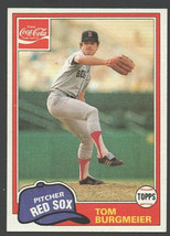 Boston Red Sox Tom Burgmeier 1981 Topps Coca Cola Coke Baseball Card #1 nr mt - £1.96 GBP