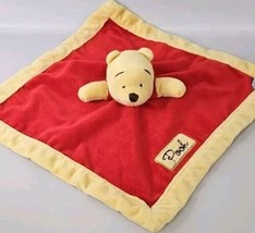 Disney Baby Winnie the POOH LOVEY Red Yellow Plush Security Blanket Bear - £14.76 GBP