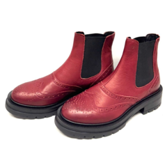 MIZ MOOZ    LEATHER BOOTS  SIDE GORE BURGUNDY  37EU / 7US NEW  Z-58 - €52,03 EUR
