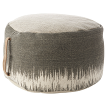 Pouf Floor Round Cushion Pillow Side Handle Multi-Toned Top Textured Cot... - $90.37