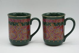 Lot Of 2 Otagiri Japan Maryann Baker Design Paisley Coffee Mug Tea Cup - $19.79