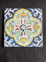 Antique Dutch Delft Makkum polychrome  Tile  20th  century - $69.00