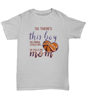 Basketball Mom T Shirt There&#39;s This Boy - Basketball Ash-U-Tee - £14.39 GBP