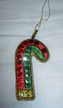 Vintage Sequin CandyCane Christmas Ornament  - £3.18 GBP