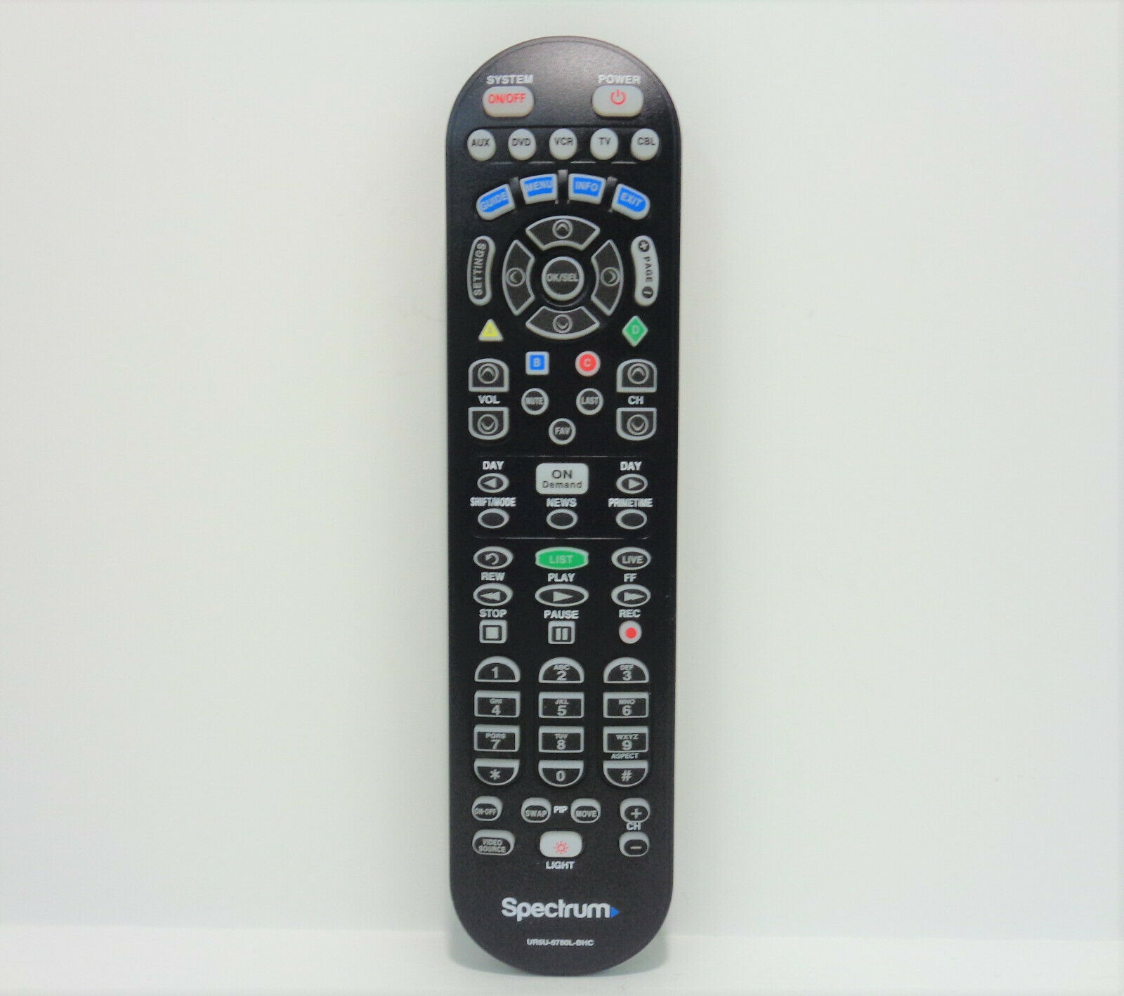Spectrum UR5U8780LBHC Genuine Cable Box Remote With Back Lit Keypad