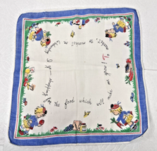 Vintage Cotton Hankie Kid&#39;s Child&#39;s Grocery Shopping 8.5 inches - $9.41