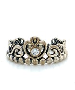 Vintage Sterling Signed 925 ALE Pandora CZ Tiara Crown Princess Ring Ban... - £38.92 GBP