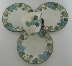 Metlox Poppytrail Three Saucers and One Coffee Cup Sculptured Grape Pattern - £13.14 GBP