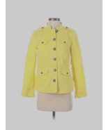 Talbots Yellow Stretch Denim Military Jacket Women’s Size 14 NWT - £50.84 GBP