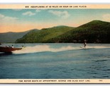 Waterski Scene Lake Placid New York NY Linen Postcard Y11 - $3.91
