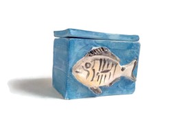 Fish Trinket Box With Lid Small Artisan Ceramic Jewelry Box Handmade Rin... - £37.61 GBP
