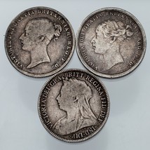 Plein De 3 Grande-Bretagne Victoria Six Pence Pièces (1860 - 1897) F - VF - $82.93 CAD