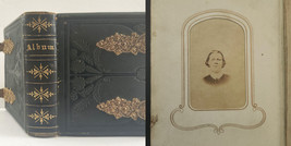 Antique Cdv Photo Album New Haven Ct Dr. Hall And Barnes Family Some Id&#39;d - £257.26 GBP