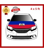 Haiti Flag Car Hood Cover Universal Size Elastic Polyester Haitian Patri... - $19.79