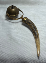 Vtg Stag Antler Handle Brass Gimbal Mounted Oil Lamp Lantern Handheld Ta... - $149.95