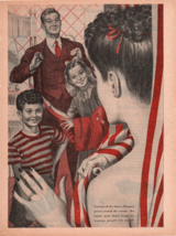 1945 Sexy Margaret In The Shower Flag Family And Husband print ad Fc2 - £13.63 GBP