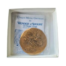 Vtg Wendell August Forge 1995 Sleigh Ride Solid Bronze Round Christmas Ornament - £13.49 GBP