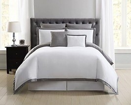 Truly Soft Everyday Hotel 7 Pieces Duvet Cover Set Size FULL/QUEEN Color White - $69.29