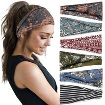 Boho Headbands for Women Wide Head Bands Yoga Workout Hair Bands for Wom... - $14.03
