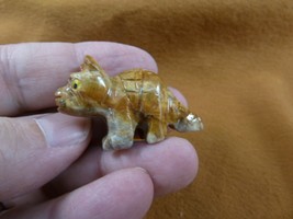 (Y-TIG-54) little tan gray baby TIGER figurine SOAPSTONE PERU stone tigers - $8.99