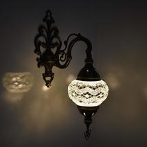 LaModaHome Turkish Lamp Colorful Mosaic Glass Decorative Bronze Wall Lamp for Li - £34.32 GBP