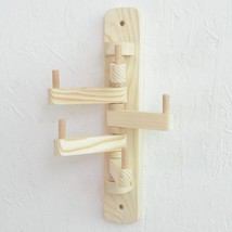 Wooden Coat Rack Mounted Space Saving ECO Friendly Handmade Hook 5 Hooks - £15.19 GBP