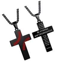Baseball Cross Necklace for Boys Inspirational Bible Verse - $44.18