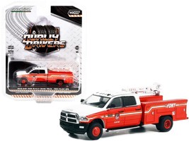 2018 Ram 3500 Dually Crane Truck Red and White with Stripes &quot;FDNY (Fire ... - $19.44