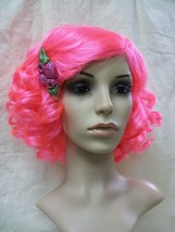 Hot Pink Raspberry Tart Wig Strawberry Shortcake Punk Drag Queen Effie Trinket - £19.51 GBP