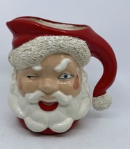 Vintage Mid Century Santa Claus Winking Pitcher Spaghetti Hobbyist Paint... - £78.44 GBP