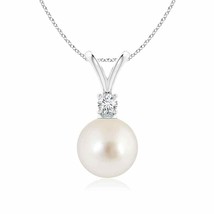 ANGARA South Sea Pearl V-Bale Pendant Necklace in 14K Solid Gold - £770.70 GBP
