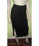 Vintage Le Chateau Women&#39;s Ladies Black Lace Elastic Waist Long Skirt Si... - £23.59 GBP