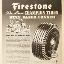 1944 Firestone De Luxe Champion Tires Advertisement WW2 Era Automobilia ... - $24.99