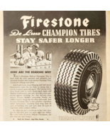 1944 Firestone De Luxe Champion Tires Advertisement WW2 Era Automobilia ... - $459.19 MXN