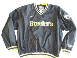 Pittsburgh Steelers NFL Pro Line Reebok Lined Pull Over Windbreaker Jacket XXL - $53.99