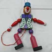Famo Jumping Jack Austria Pull String Circus Clown 7&quot;  Christmas Ornament - £30.75 GBP