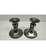 Vintage Pair of Leonard Weighted Pewter Candle Holders/Sticks - £15.78 GBP