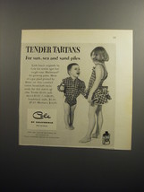 1951 Cole of California Swimsuits Ad - Tender Tartans for sun, sea and sand  - £14.50 GBP