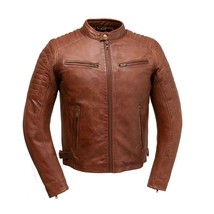 WHETBLU Zack Men&#39;s Moto Leather Jacket - £176.98 GBP